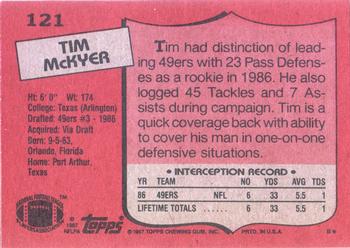 1987 Topps #121 Tim McKyer Back