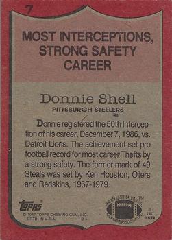 1987 Topps #7 Donnie Shell Back