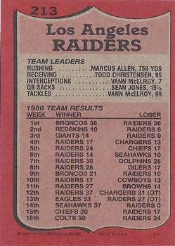1987 Topps #213 Marcus Allen Back