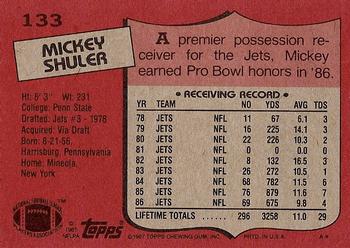 1987 Topps #133 Mickey Shuler Back