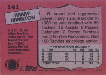 1987 Topps #141 Harry Hamilton Back