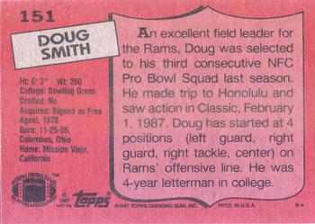 1987 Topps #151 Doug Smith Back
