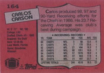 1987 Topps #164 Carlos Carson Back