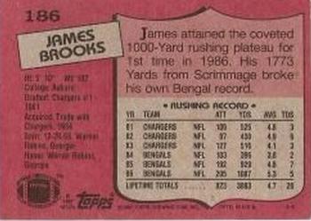 1987 Topps #186 James Brooks Back