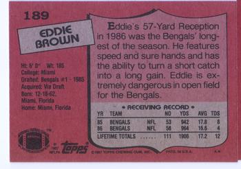 1987 Topps #189 Eddie Brown Back