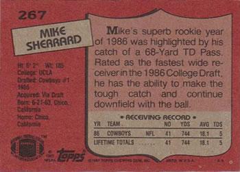1987 Topps #267 Mike Sherrard Back