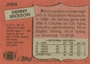 1987 Topps #299 Kenny Jackson Back