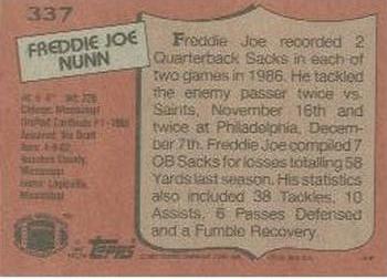 1987 Topps #337 Freddie Joe Nunn Back