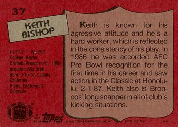 1987 Topps #37 Keith Bishop Back