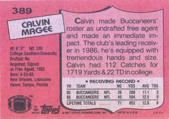 1987 Topps #389 Calvin Magee Back