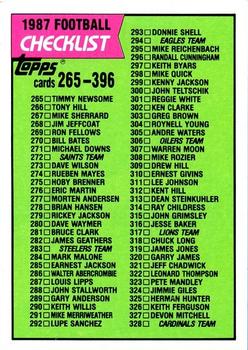 1987 Topps #396 Checklist: 265-396 Front