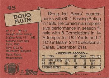1987 Topps #45 Doug Flutie Back