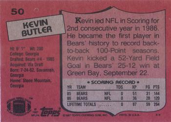 1987 Topps #50 Kevin Butler Back