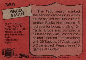 1987 Topps #369 Bruce Smith Back