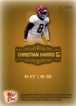 2022 Wild Card Matte #MB-15 Christian Harris Back