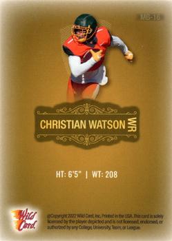 2022 Wild Card Matte #MB-16 Christian Watson Back