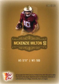 2022 Wild Card Matte #MB-84 McKenzie Milton Back