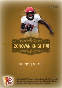 2022 Wild Card Matte #MB-117 Zonovan Knight Back