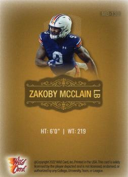 2022 Wild Card Matte #MB-130 Zakoby McClain Back