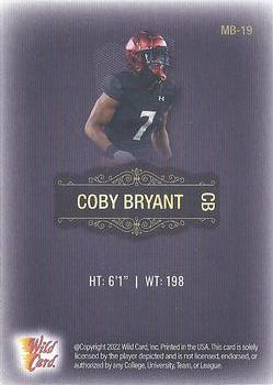 2022 Wild Card Matte - Black #MB-19 Coby Bryant Back