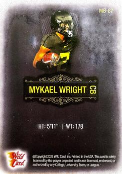 2022 Wild Card Matte - Black #MB-87 Mykael Wright Back