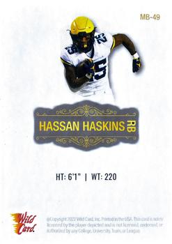 2022 Wild Card Matte - White #MB-49 Hassan Haskins Back