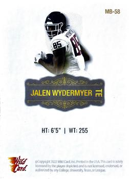 2022 Wild Card Matte - White #MB-58 Jalen Wydermyer Back
