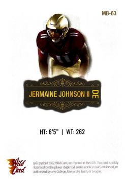 2022 Wild Card Matte - White #MB-63 Jermaine Johnson II Back