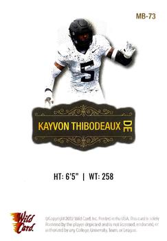 2022 Wild Card Matte - White #MB-73 Kayvon Thibodeaux Back