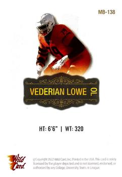 2022 Wild Card Matte - White #MB-138 Vederian Lowe Back