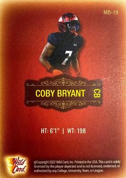 2022 Wild Card Matte - Red #MB-19 Coby Bryant Back