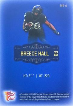 2022 Wild Card Matte - Blue #MB-6 Breece Hall Back