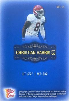 2022 Wild Card Matte - Blue #MB-15 Christian Harris Back