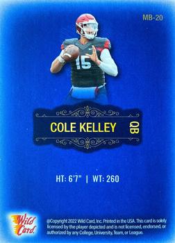 2022 Wild Card Matte - Blue #MB-20 Cole Kelley Back