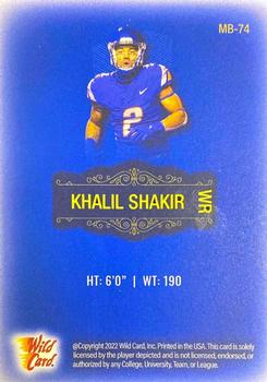 2022 Wild Card Matte - Blue #MB-74 Khalil Shakir Back