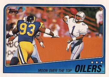 1988 Topps #102 Oilers Team Leaders - Warren Moon Front