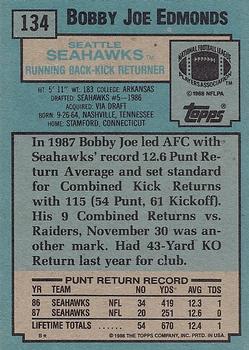 1988 Topps #134 Bobby Joe Edmonds Back