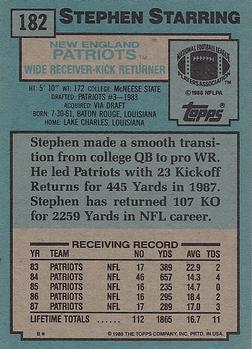1988 Topps #182 Stephen Starring Back