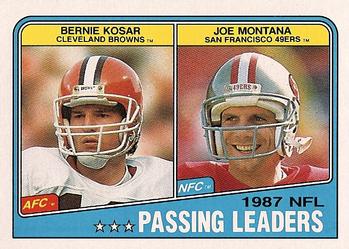 1988 Topps #215 Bernie Kosar / Joe Montana Front