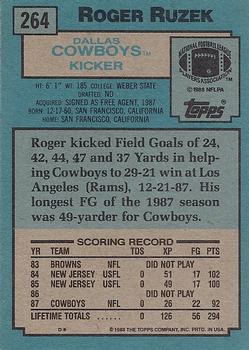 1988 Topps #264 Roger Ruzek Back