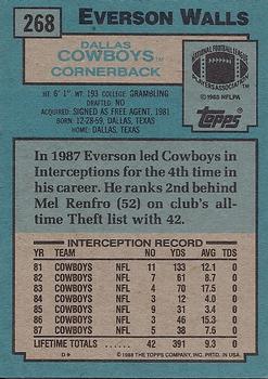 1988 Topps #268 Everson Walls Back