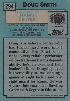 1988 Topps #294 Doug Smith Back
