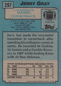 1988 Topps #297 Jerry Gray Back