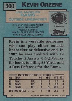 1988 Topps #300 Kevin Greene Back