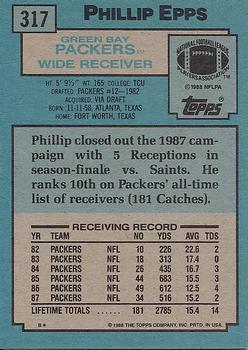 1988 Topps #317 Phillip Epps Back