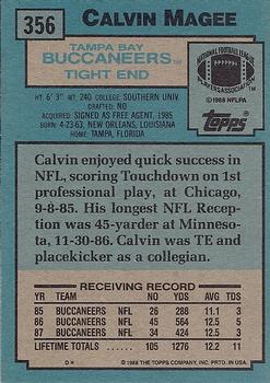1988 Topps #356 Calvin Magee Back