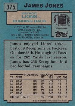1988 Topps #375 James Jones Back
