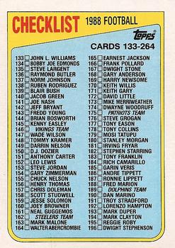 1988 Topps #395 Checklist 133-264 Front