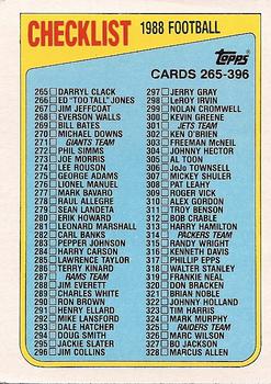 1988 Topps #396 Checklist 265-396 Front