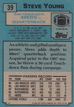 1988 Topps #39 Steve Young Back